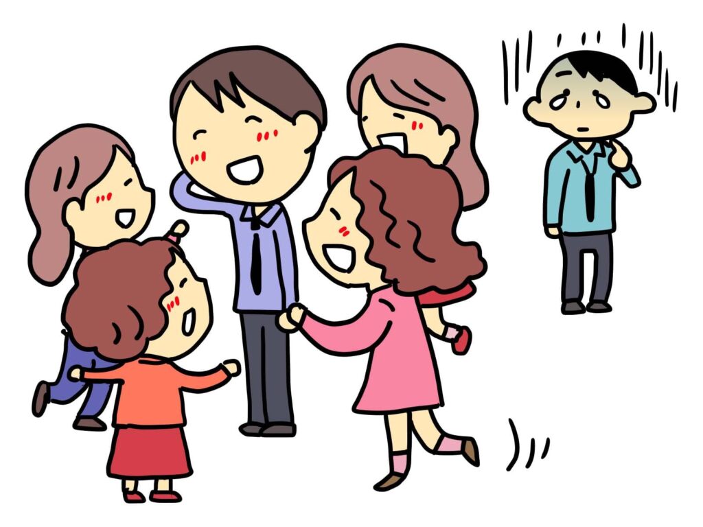 女性に囲まれる男性